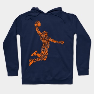 Basketball Playing Dunking Icon Silhouette Hoodie